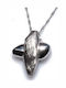 Bizoutaki Kreuz aus Rosé Silber mit Kette