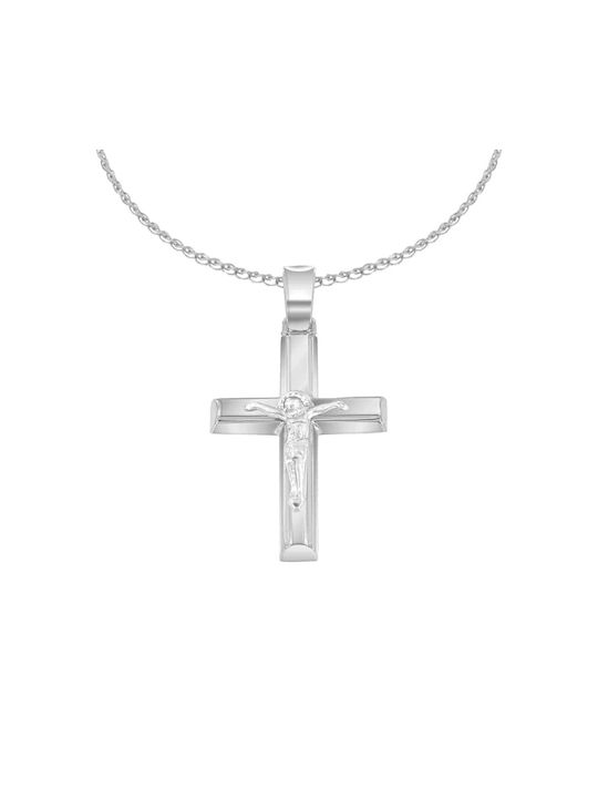 Eforo Men's White Gold Cross 14K with the Crucified