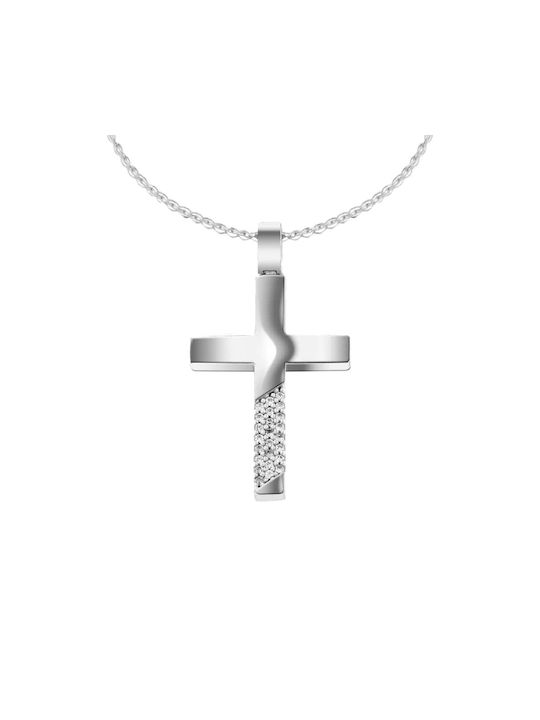 Eforo Women's White Gold Cross 14K