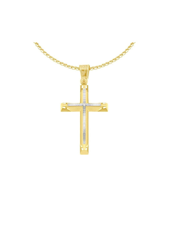 Eforo Men's Gold Cross 14K