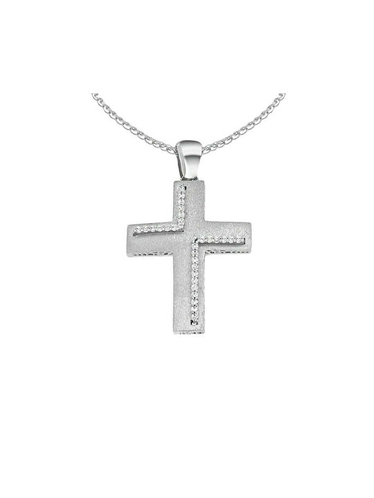 Eforo Women's White Gold Cross 14K