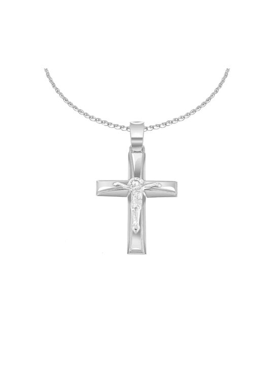 Eforo Men's White Gold Cross 14K with the Crucified