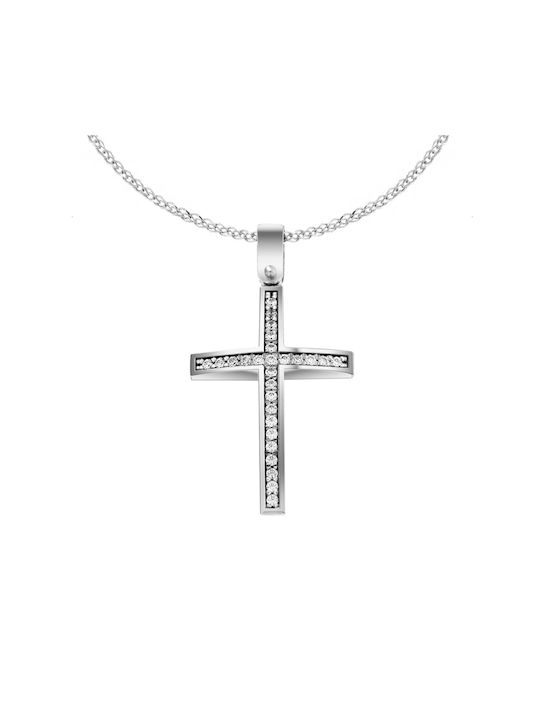 Eforo Women's White Gold Cross 14K