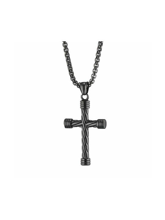 Amor Amor Cross from Steel with Chain