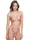 Beige thong with red tulle butterfly