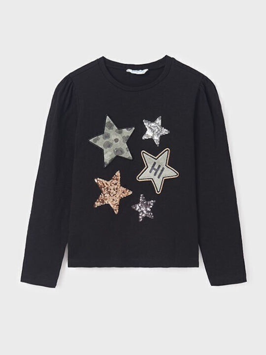 Mayoral Kids' Shirt Long Sleeve Black Stars