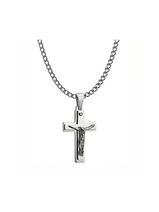 Amor Amor Kreuz aus Stahl mit Kette