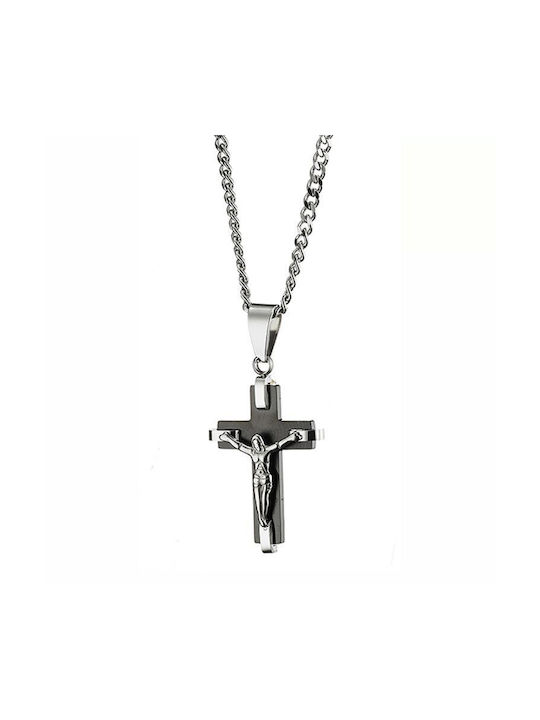 Amor Amor Cross from Steel with Chain