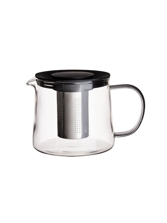 Butlers Grove TIME Teekanne mit Filter Rostfreier Stahl Transparente 1300ml