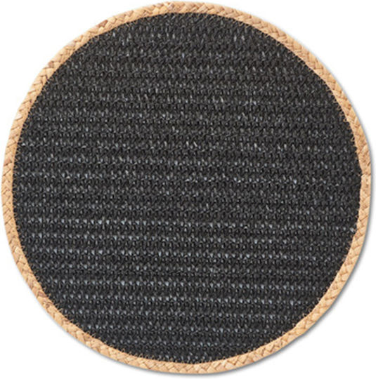 Placemats Rotund Din paie Negru 1buc