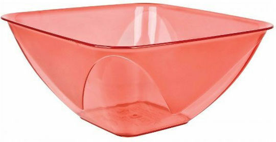 Plastic Salad Bowl Pink 28x28cm