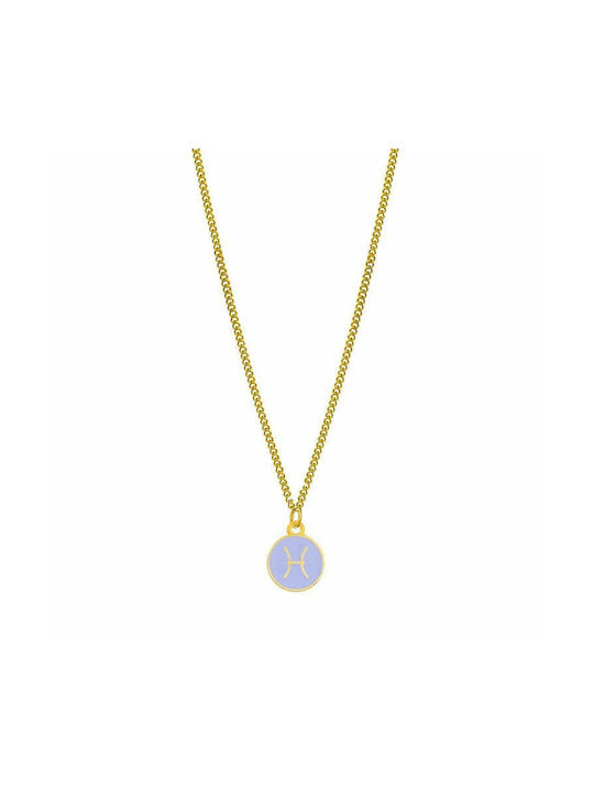 Amor Amor Necklace Zodiac Sign from Gold Plated Steel