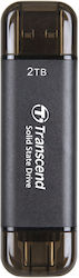 Transcend ESD310C 2TB USB 3.2 SSD Stick mit Verbindung USB-A & USB-C Schwarz