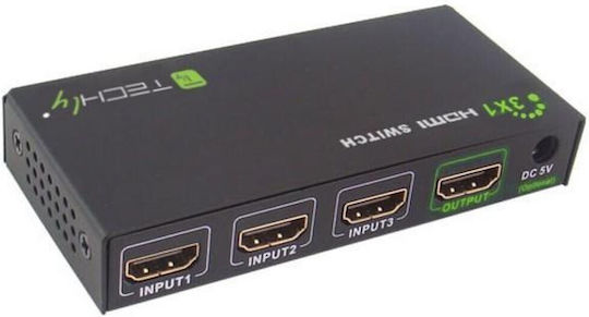 Techly HDMI 4K UHD 3D HDMI Switch IDATA-HDMI-4K31