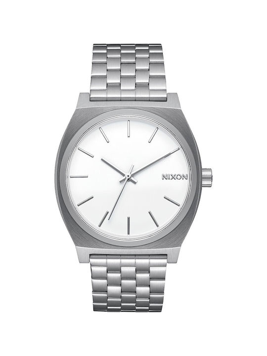 Nixon Time Teller Uhr Batterie mit Silber Metallarmband
