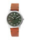 Raptor Men's Watch Battery with Brown Leather Strap