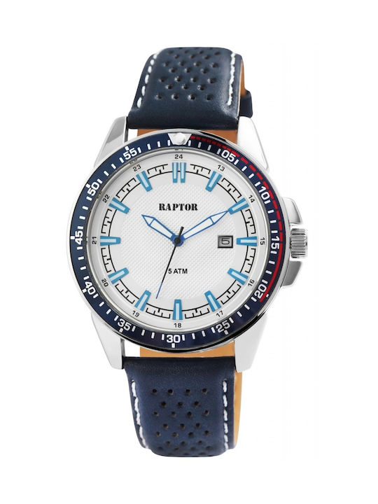 Raptor Watch Battery with Blue Leather Strap
