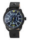 Raptor Men's Watch Battery with Black Leather Strap