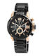 Raptor Men's Watch Chronograph Battery with Black Metal Bracelet