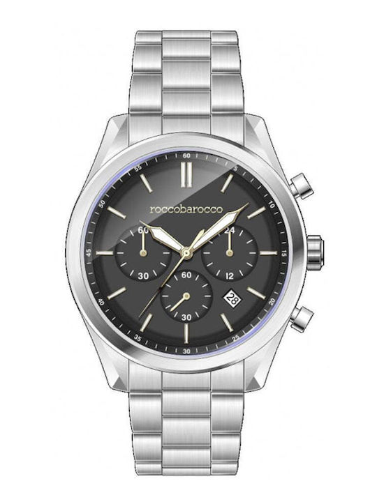 Rocco Barocco Men's Watch 42mm Chronograph Battery with Silver Metal Bracelet