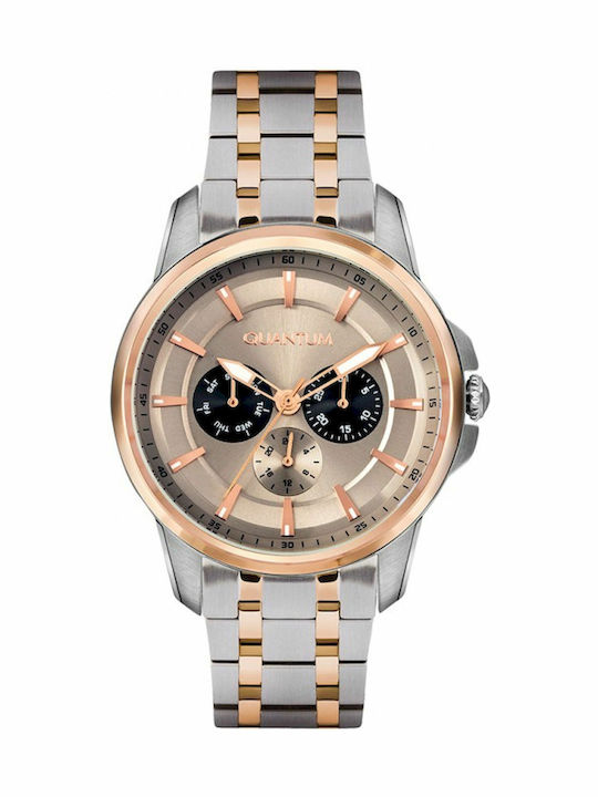 Quantum Herrenuhr Chronograph Batterie mit Metallarmband