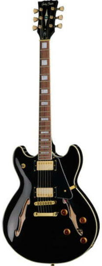 Harley Benton HB-35PLUS Σετ Ηλεκτρική Κιθάρα Semiacoustic με HH Διάταξη Μαγνητών Black με Θήκη
