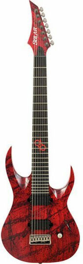 Solar Guitars Ηλεκτρική Κιθάρα 7 Χορδών ST Style με HH Διάταξη Μαγνητών Κόκκινη