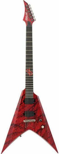 Solar Guitars Ηλεκτρική Κιθάρα V Style με HH Διάταξη Μαγνητών Κόκκινη