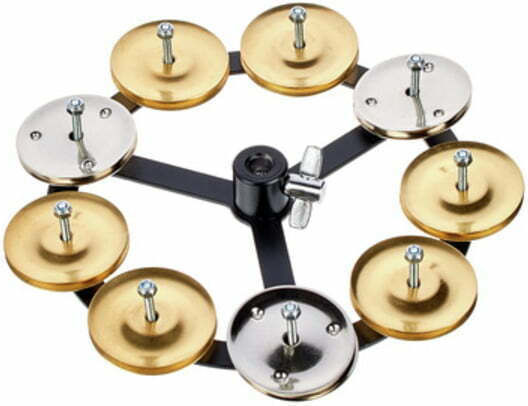 Thomann Black Metallic Hi-Hat Tambourine with Single Row Jingles