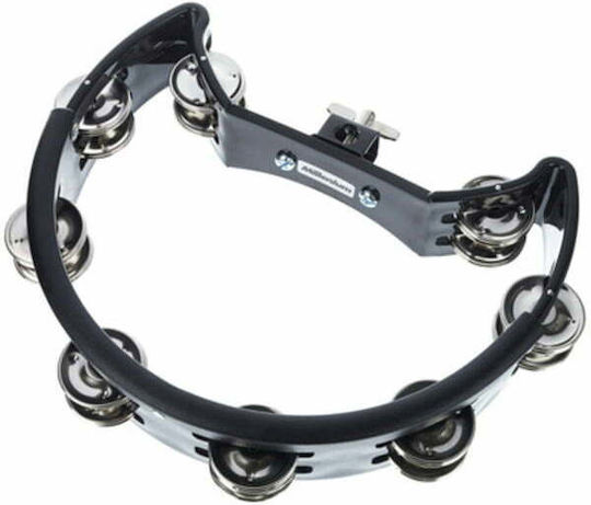 Millenium Black Plastic Hi-Hat Tambourine with Double Row Jingles