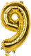 Balloon Foil Jumbo Number 9 Gold 66cm