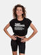 Women's Summer Crop Top Short Sleeve Black