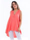 Bellino Women's Summer Blouse Sleeveless Orange