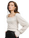 Rut & Circle Rut Women's Blouse Long Sleeve Beige