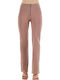 Damen Hoch tailliert Stoff Hose Push-up Braun