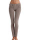 Women's Fabric Trousers Push-up Skinny Fit Brown