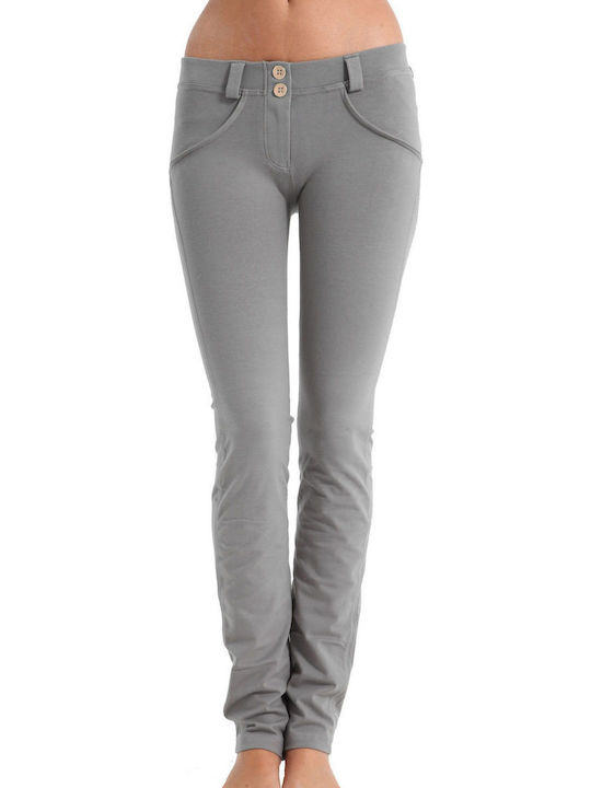 Women's Fabric Trousers Push-up Skinny Fit Gray