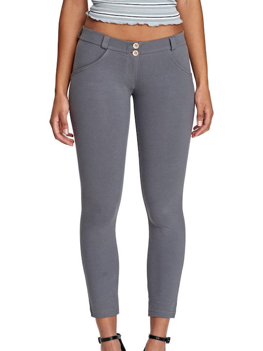 Freddy Slounge Damen Stoff Capri Hose Push-up Grau