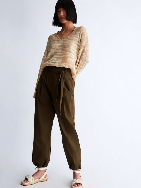 Liu Jo Women's Fabric Trousers Khaki