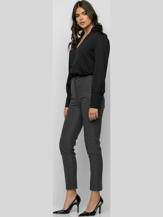 Bellino Damen Hoch tailliert Stoff Hose Gray