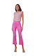 Alma Women's Fabric Capri Trousers Fuchsia