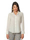 Derpouli Women's Monochrome Long Sleeve Shirt White
