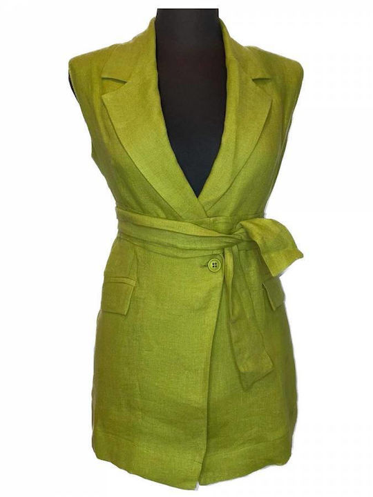 Moutaki Scurt Jachetă de femei Fără mâneci Puffer Verde
