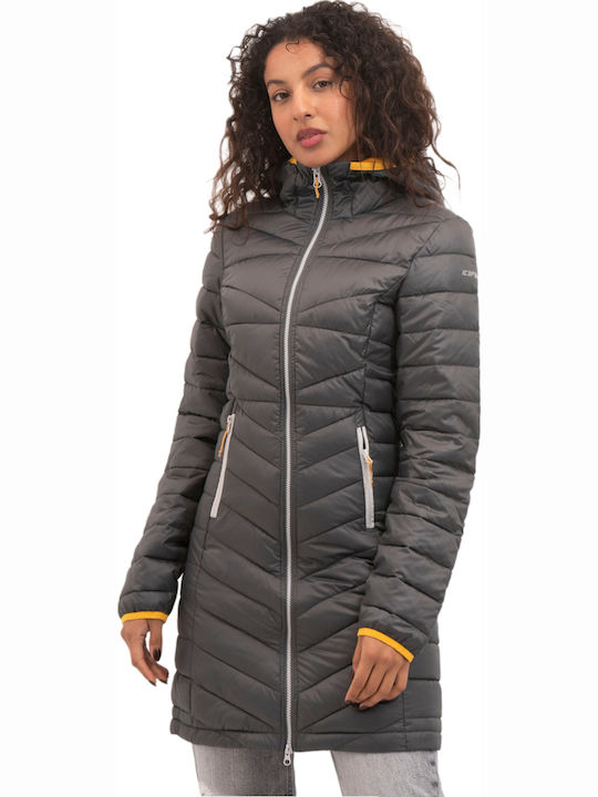 Icepeak Μακρύ Γυναικείο Puffer Μπουφάν για Χειμ...