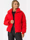Kurz Damen Puffer Jacke Rot