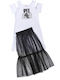 Children's Dress Short Sleeve Tulle White