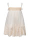 Two Children's Dress Sleeveless Tulle Ecru