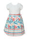 Children's Dress Short Sleeve Floral White