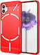 Mad Mask Brushed Umschlag Rückseite Silikon Rot (Nothing Phone 1)