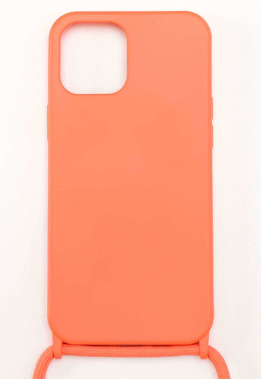 Luigi Back Cover Σιλικόνης με Λουράκι Πορτοκαλί (iPhone 12 Pro Max)